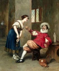 Scene De Taverne by Alex De Andreis