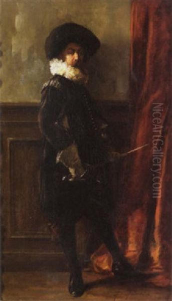 A Cavalier Figure Holding A Sword - view 1