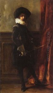 A Cavalier Figure Holding A Sword by Alex De Andreis