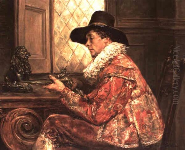 Seated Musketeer With Wheel-lock Pistol - view 1