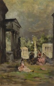 Giovani Donne In Giardino by Federico Andreotti