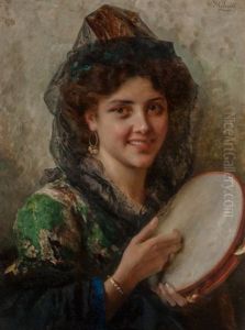 Girl With A Tambourine by Federico Andreotti