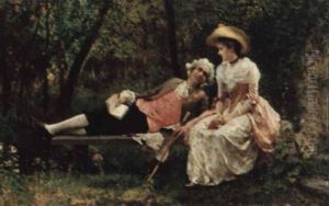 Conversation Galante Sur Un Banc by Federico Andreotti