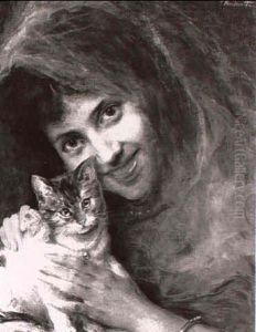 Madchen Mit Katze by Federico Andreotti