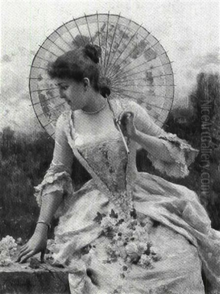 Seated Lady With Parasol - view 1
