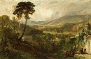A View Near Holyrood Palace, Edinburgh by George Henry Andrews