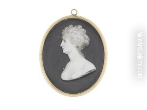 A Bust-length Portrait Of A Lady, Profile To The Left, Her Hair Curled And Upswept by Samuel Andrews