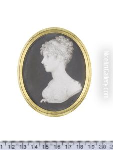 A Lady, Profile To The Left, Wearing Dress With Short Bouffant Sleeves, Sash Tied Beneath Her Bust With A Ribbon Bow, Her Hair Curling And Upswept by Samuel Andrews
