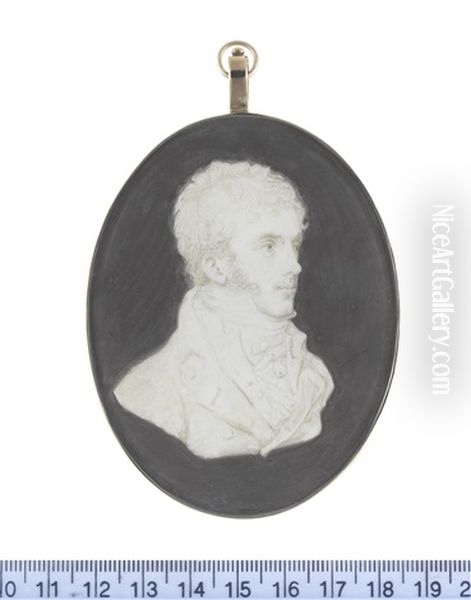 A Gentleman, Bust-length, Profile To The Left, Wearing Coat, Waistcoat, Chemise, Stock And Cravat, His Hair Curling Naturally - view 1