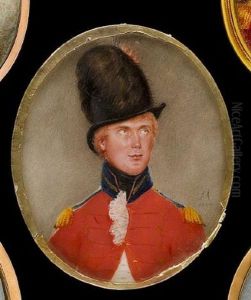 An Officer, Wearing Red Coatee With Blue And Gold Collar And Epaulettes, White Waistcoat, Frilled Chemise And Tied Black Stock by Samuel Andrews