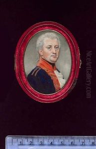 An Artillery Officer Wearing Undress Coatee With Scarlet Facings And Shoulder Strap  With Scarlet Cloth And Gold Lace, His Hair Powdered And Worn En Queue