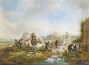 Heimkehr Einer Vornehmen Gesellschaft Von Der Jagd