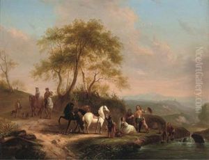Fete Champetre (after Philips Wouwerman) by Henry Andrews