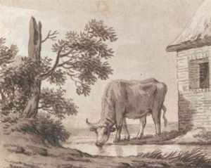 A Cow Drinking From A Stream by Anthony Andriessen