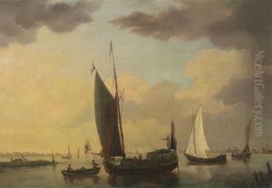 Segelboote In Einer Flussmundung by Jurriaan Andriessen