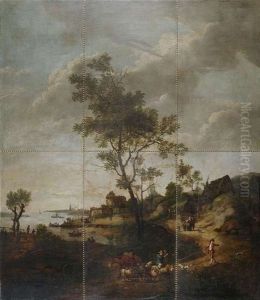 Weite Flusslandschaft Mit Figurenstaffage by Jurriaan Andriessen