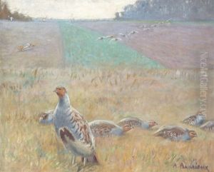 La Battue De Perdreaux by Alfred Louis Andrieux