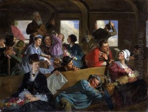 Dans Le Wagon De Deuxieme Classe by Clement-Auguste Andrieux