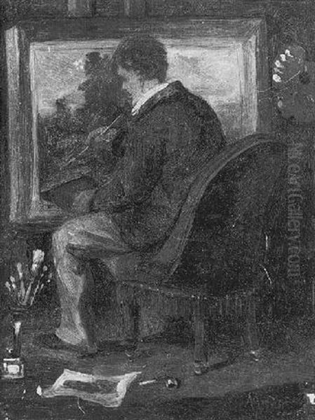 Autoportrait De L'artiste (?) A Son Chevalet - view 1