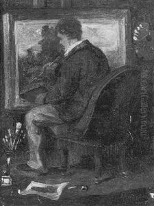 Autoportrait De L'artiste (?) A Son Chevalet