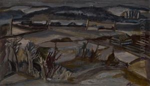 View Of Uzkovo In Winter by Anatoliy Fedorovich Andronov
