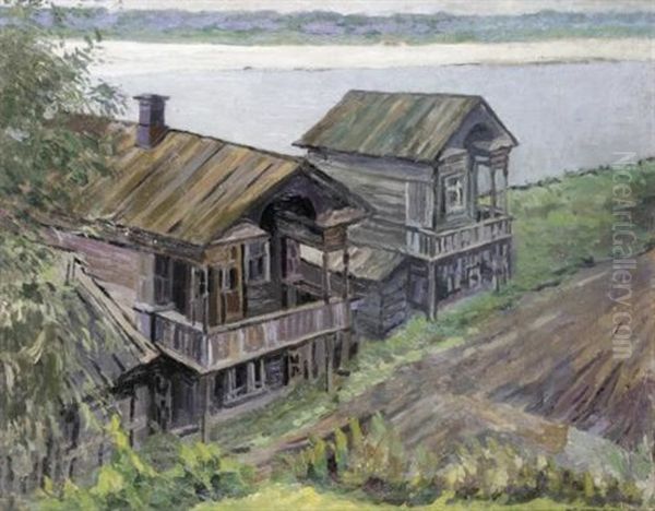 Wooden Houses On The Volga - view 1