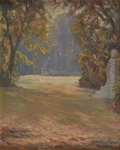 Statue In Park In Malkow by Sigismund Andrychiewicz