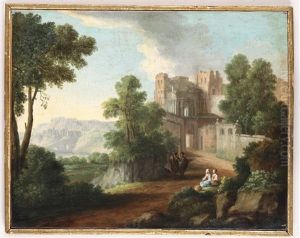 Coppia Di Paesaggi by Paolo Anesi