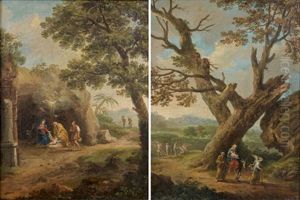 La Nativite (+ La Sainte Famille; Pair) by Paolo Anesi