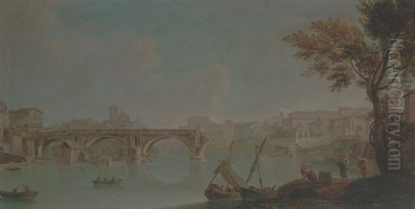 Rome, A View Of The Ponte Rotto On The Tiber - view 1