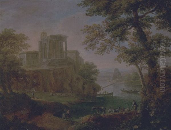 Rome, A View Of Tivoli With The Temple Of The Tiburtine Sibyl - view 1