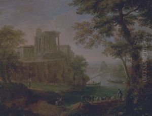 Rome, A View Of Tivoli With The Temple Of The Tiburtine Sibyl