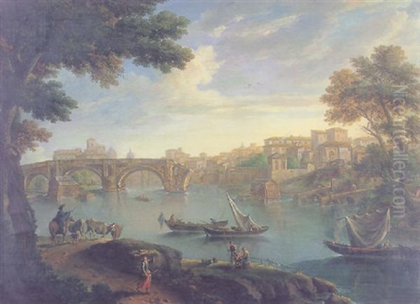 View Of The Tiber, Rome, With The Ponte Rotto - view 1