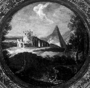 Capriccio Romano Mit Der Cestius Pyramide, Dem Ponte Molle Und Figuren