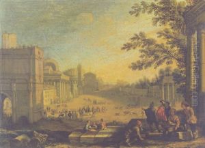 A View Of The Campo Vaccino, Rome by Paolo Anesi