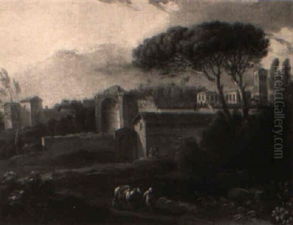 An Italianate Landscape With The Church Of San Francesca Romana - view 1