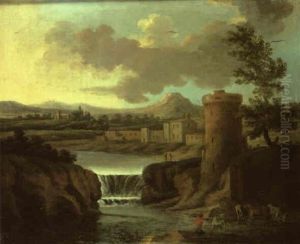 Italianate Landscape With A Herd Of Cattle Grazing Before A Tower