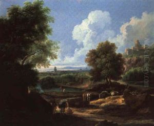 Paesaggio Con Lavandaie E Pastori