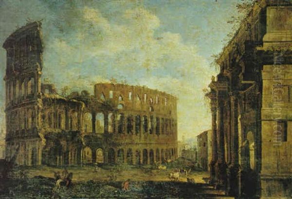 A View Of Rome With The Colosseum, The Arch Of              Constantine And Other Buildings - view 1