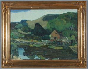 Rolling Hills With Farmhouse by Anthony Angarola