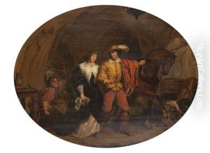 Pendant L'absence Des Brigands, Gil-blas S'enfuit De La Caverne, Et Delivre Donne Mencia De Mosquera Que Ces Bandits Avaient Enlevee Quelques Heures Auparavant