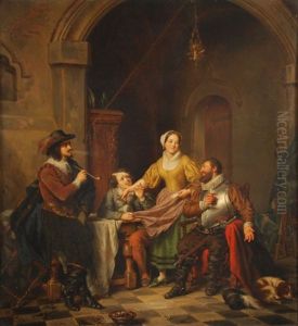 Joyeuse Compagnie Jouant Aux Cartes by Francois Ange