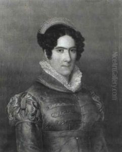 Portrait Of A Lady, Wearing A Gold Dress by Francois Ange