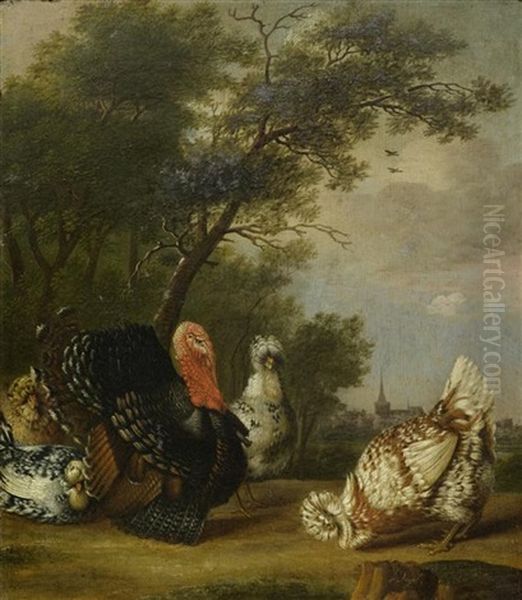 Gegenstucke: Federvieh In Einer Landschaft (pair) - view 1