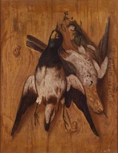 Trompe-l'oeil Jagdstillleben Mit Erlegtem Geflugel (+ Another; Pair) by Philips Angel