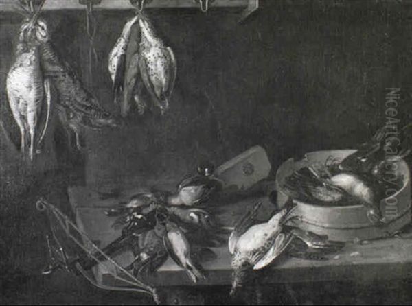 Jagdstilleben Mit Armbrust Und Vogeln - view 1