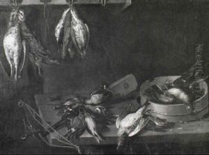 Jagdstilleben Mit Armbrust Und Vogeln Jagdstilleben Mit Armbrust Und Vogeln