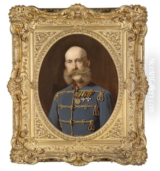 Kaiser Franz Joseph I. Von Osterreich, Portrat Des Kaisers In Ungarischer Adjustierung Mit Ordensschmuck - view 1