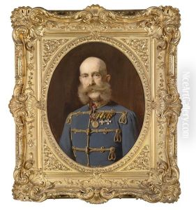 Kaiser Franz Joseph I. Von Osterreich, Portrat Des Kaisers In Ungarischer Adjustierung Mit Ordensschmuck by Baron Heinrich von Angeli