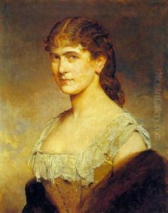 Portrat Katharina Schratt Im Abendkleid by Baron Heinrich von Angeli